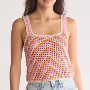 Cotton Emporium Crop Crochet Tank Top NWOT
